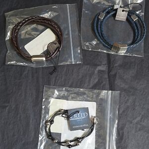 Men's Black and Brown Leather Bracelets